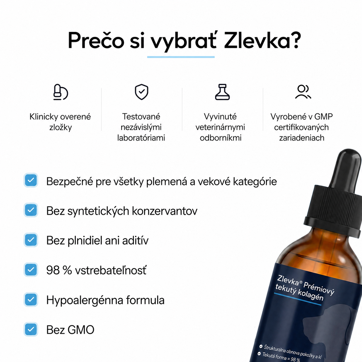 Healthy Petz Prémiový Tekutý Kolagén